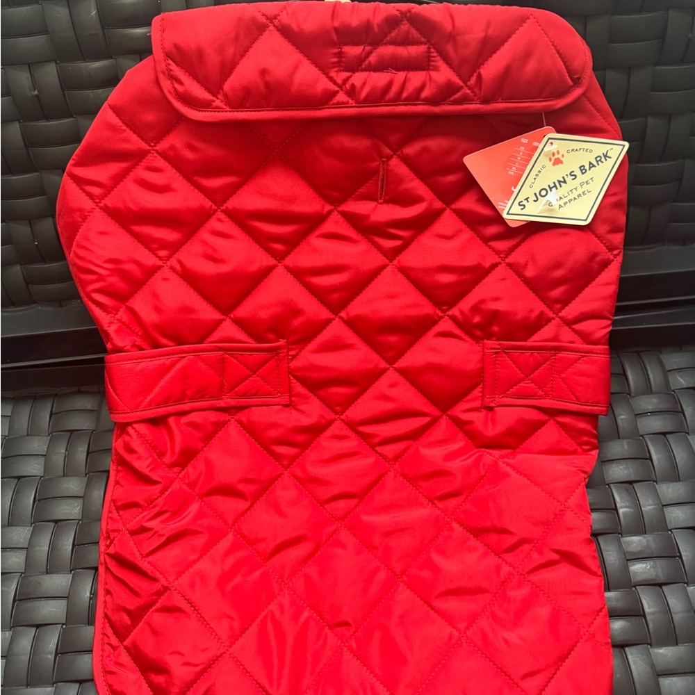 NWT St Johns Bark Pet Apparel Dog Jacket Quilted Vest L Red funny gift